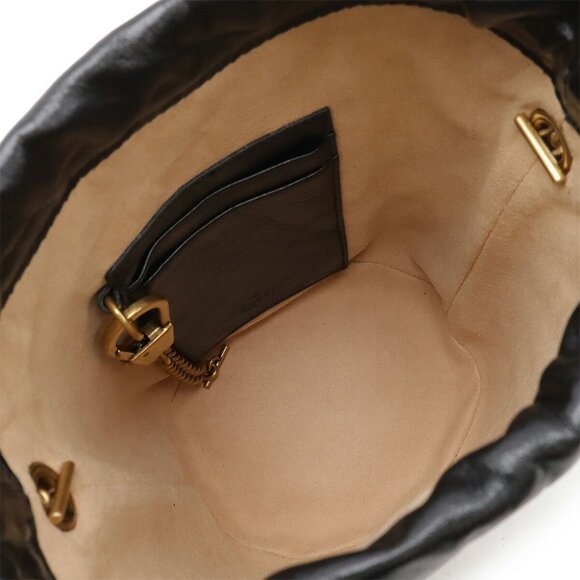 GUCCI Black Leather GG Marmont Shoulder Bag - Picture 7 of 7